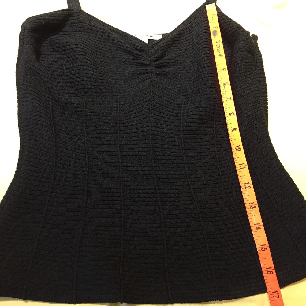 🌵ST. JOHN Black Knit Contour Tank Side Zip - Picture 6 of 8
